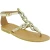 Sandali infradito da donna con lacci incrociati fatti a mano in pelle di vitello laminata oro
