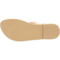 Tropfenförmige sandalen für Damen handgefertigt aus nacktem Kalbsleder