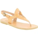 Sandales tongs pour femme en forme de goutte faites à la main en cuir de veau nude