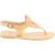 Women's handmade drop-shaped thong sandals in nude calfskin