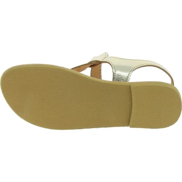 Sandales tongs pour femme en forme de goutte faites à la main en cuir de veau laminé or