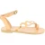 Sandales tongs pour femmes avec cercles faites à la main en cuir de veau couleur nude