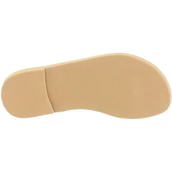 Sandalias planas para mujer con círculos hechas a mano en piel de becerro color nude