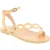 Sandales tongs pour femmes avec cercles faites à la main en cuir de veau couleur nude