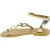 Handgefertigte Damen sandalen mit Kreisen aus goldlaminiertem Kalbsleder