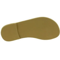 Sandali infradito a cerchi da donna fatti a mano in pelle di vitello laminata oro