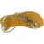 Sandales tongs pour femmes avec cercles faites à la main en cuir de veau laminé or