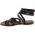 Sandalias tiras marron oscuro de cuero para mujeres hechas a mano en Italia