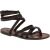 Women's dark brown leather strappy sandals handmade in Italy
