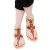 Women's thong sandals with handmade crossed laces in brown calfskin