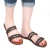 Nu-pieds pour femme en cuir travaillé à main marron