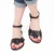 Sandali bassi donna artigianali in pelle color nero