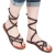 Women's dark brown leather strappy sandals handmade in Italy