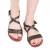 Damen Riemchen-Sandalen aus dunkelbraunem Leder in Italien von Handgefertigt