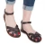 Sandalias planas hecho a mano en Italia para las mujeres reales de cuero marrón oscuras