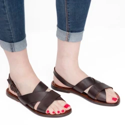 Sandales franciscaines pour famme en cuir tête de maure