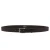 Vegetable tanned dark brown leather belt with metal buckle