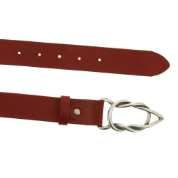 Vegetable tanned leather belt with casual metal buckle