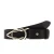 Ceinture en cuir de taureau noir avec boucle en métal