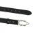 Black bull leather belt with casual metal buckle