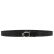 Black bull leather belt with casual metal buckle