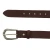 Dark brown leather belt with metal scaled buckle