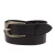 Black leather belt with metal scaled buckle