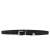 Ceinture en cuir noir avec boucle et pointe en métal gravé