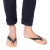 Tongs à enfiler pour hommes en cuir nubuck noir faits à la main