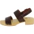 Clogs holz Damen mit Dunkelbraun Lederband Handgefertigte