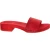 Ciabatte in legno rosso con fascia in pelle artigianali
