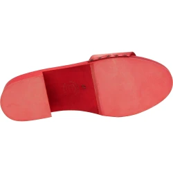 Red women's clogs slippers with leather band Handmade