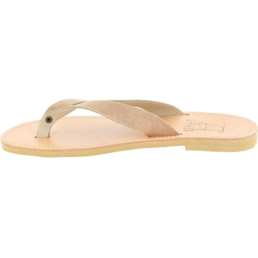 Sandalias de tiras para hombre en cuero nobuck negro hechas a mano