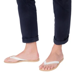Tongs homme cuir blanc fait à la main en Italie