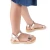 Sandales tongs pour fille en cuir de veau fuchsia avec fermeture à boucle