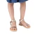 Sandali infradito da bambina in pelle di vitello oro rosa chiusura con fibbia