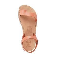 Sandalias para niña en piel de becerro fucsia con cierre de hebilla
