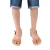 Girl's thong sandals in fuchsia calfskin with buckle closure