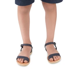 Mädchen sandalen aus fuchsiafarbenem Kalbsleder mit Schnallen verschluss