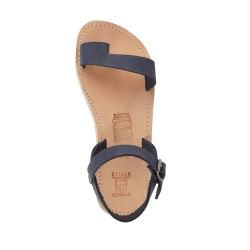 Mädchen sandalen aus fuchsiafarbenem Kalbsleder mit Schnallen verschluss