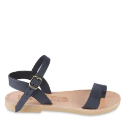 Sandales tongs pour fille en cuir de veau fuchsia avec fermeture à boucle
