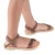 Girl's thong sandals in fuchsia calfskin with buckle closure