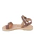 Sandales tongs pour fille en cuir de veau fuchsia avec fermeture à boucle