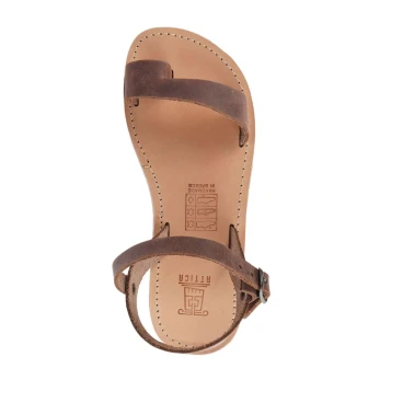 Sandales tongs pour fille en cuir de veau fuchsia avec fermeture à boucle