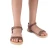 Sandales tongs pour fille en cuir de veau fuchsia avec fermeture à boucle