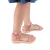 Sandales tongs pour fille en cuir de veau fuchsia avec fermeture à boucle