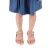 Girl's thong sandals in fuchsia calfskin with buckle closure