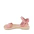 Girl's thong sandals in fuchsia calfskin with buckle closure