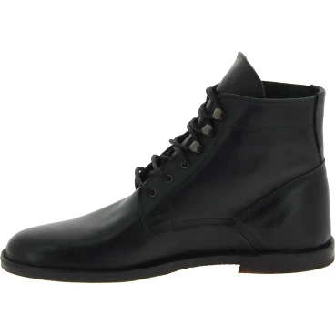 Bottines femme en cuir noir artisanales fabriqué en Italie