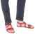 Sandalias romanas de cuero rojo hechos a mano